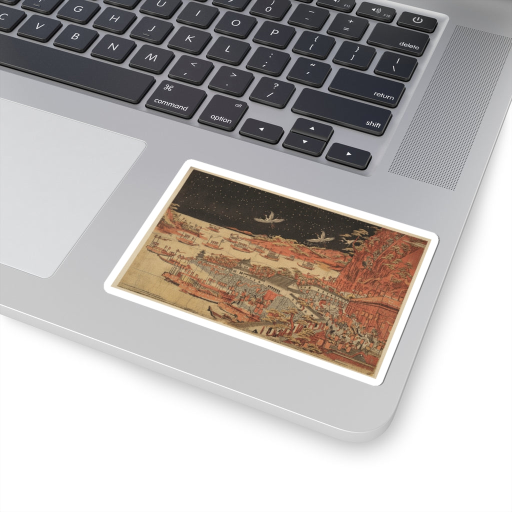 Japanese Street — Battle Of Ichi–No–Tani, March 21, 1184 — Kiss-Cut Sticker