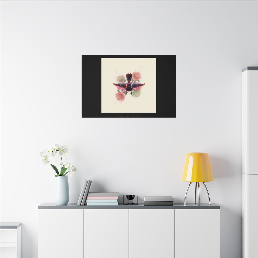 BRED IN THE CITY Flying Bird & Roses Matte Canvas