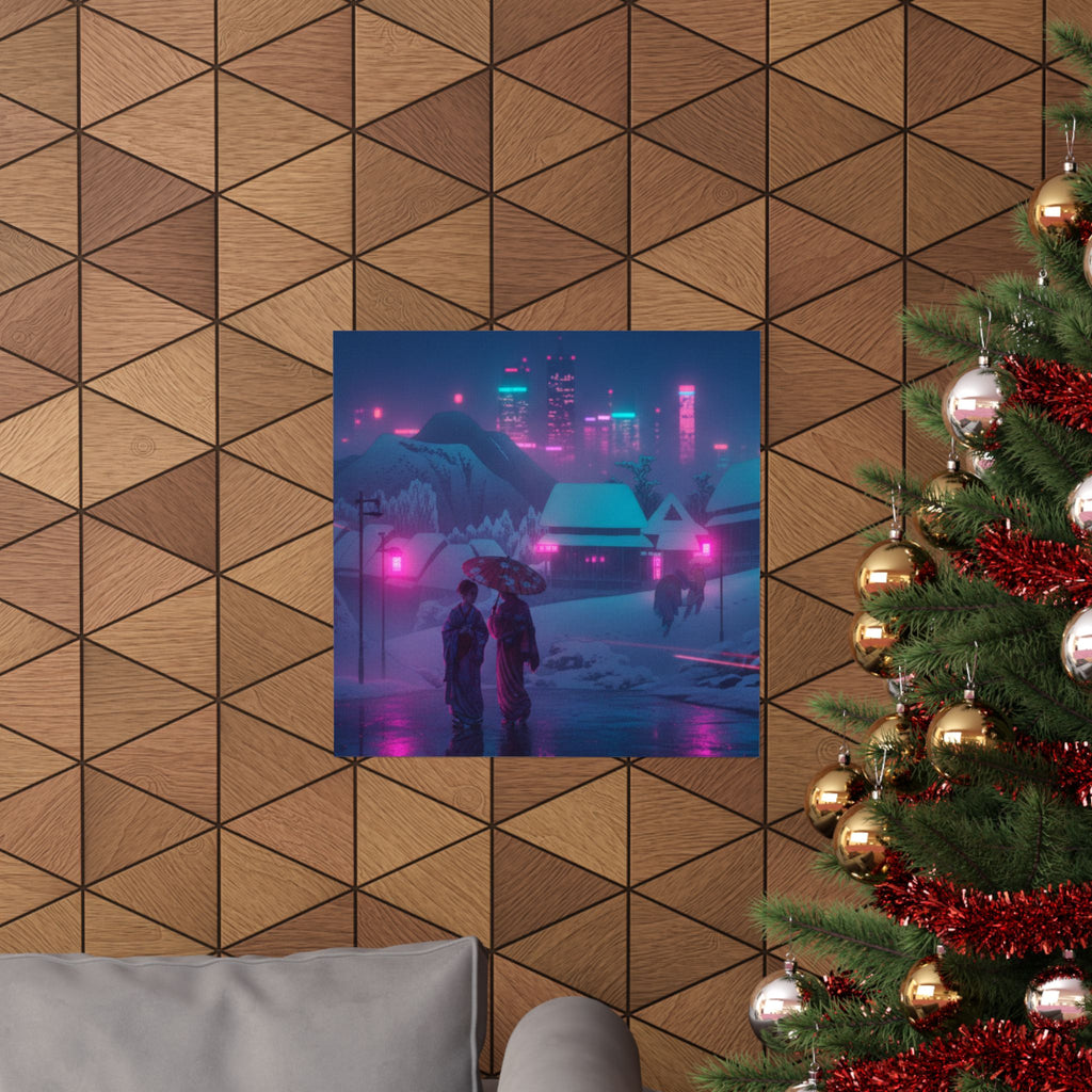 Neon Noir — Evening Snow — Matte Poster