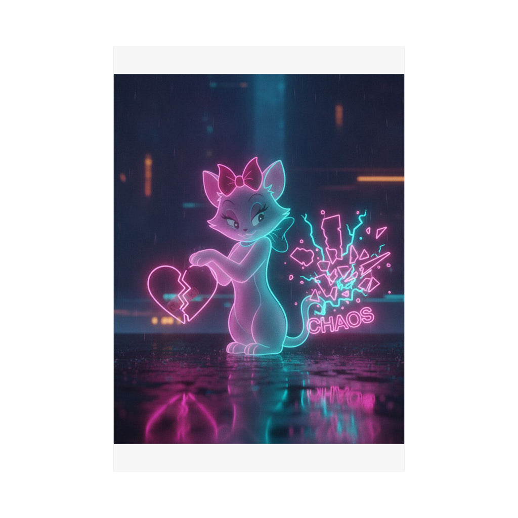 Neon Noir — Cat — Matte Poster