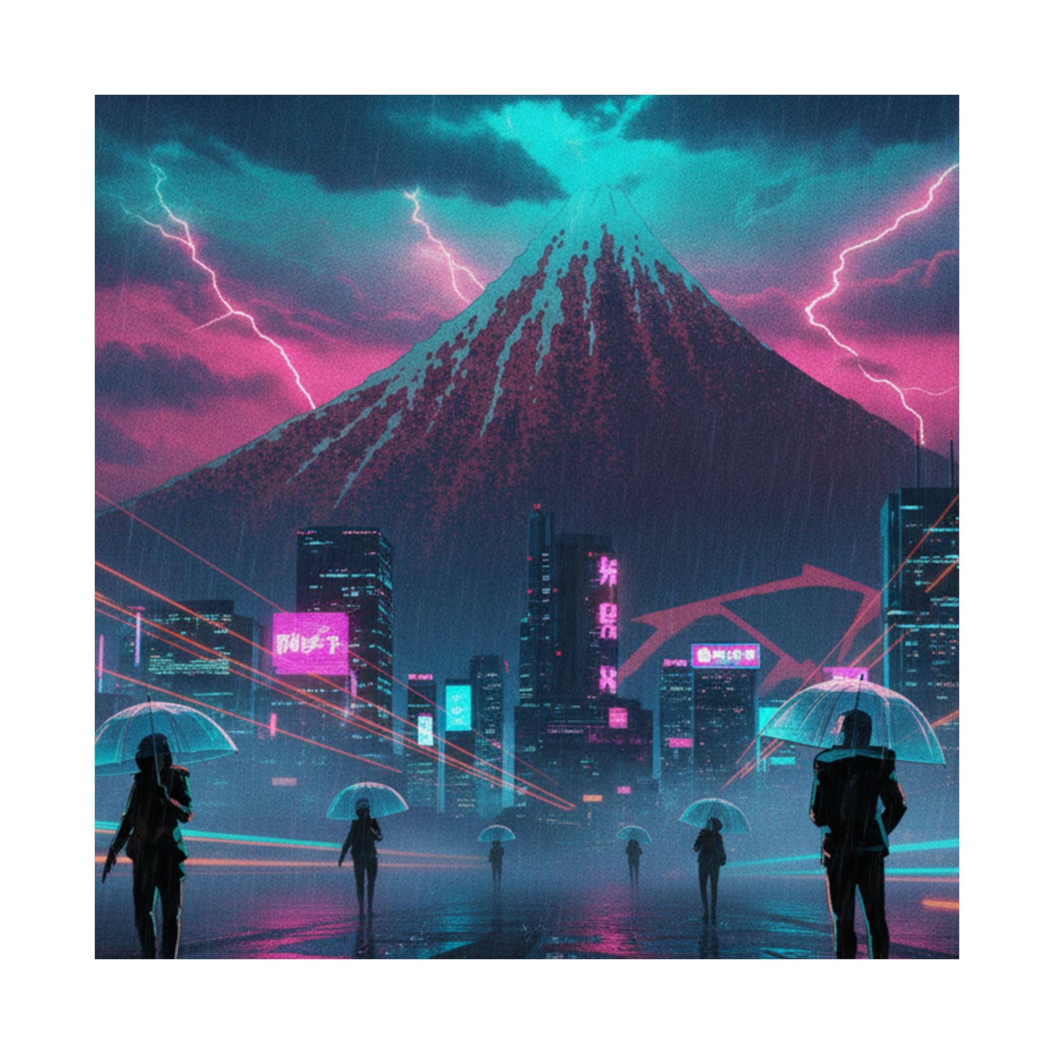 Neon Noir — Storm Below Mount Fuji (Sanka No Haku U), From The Series Thirty-Six Views Of Mo — Matte Poster