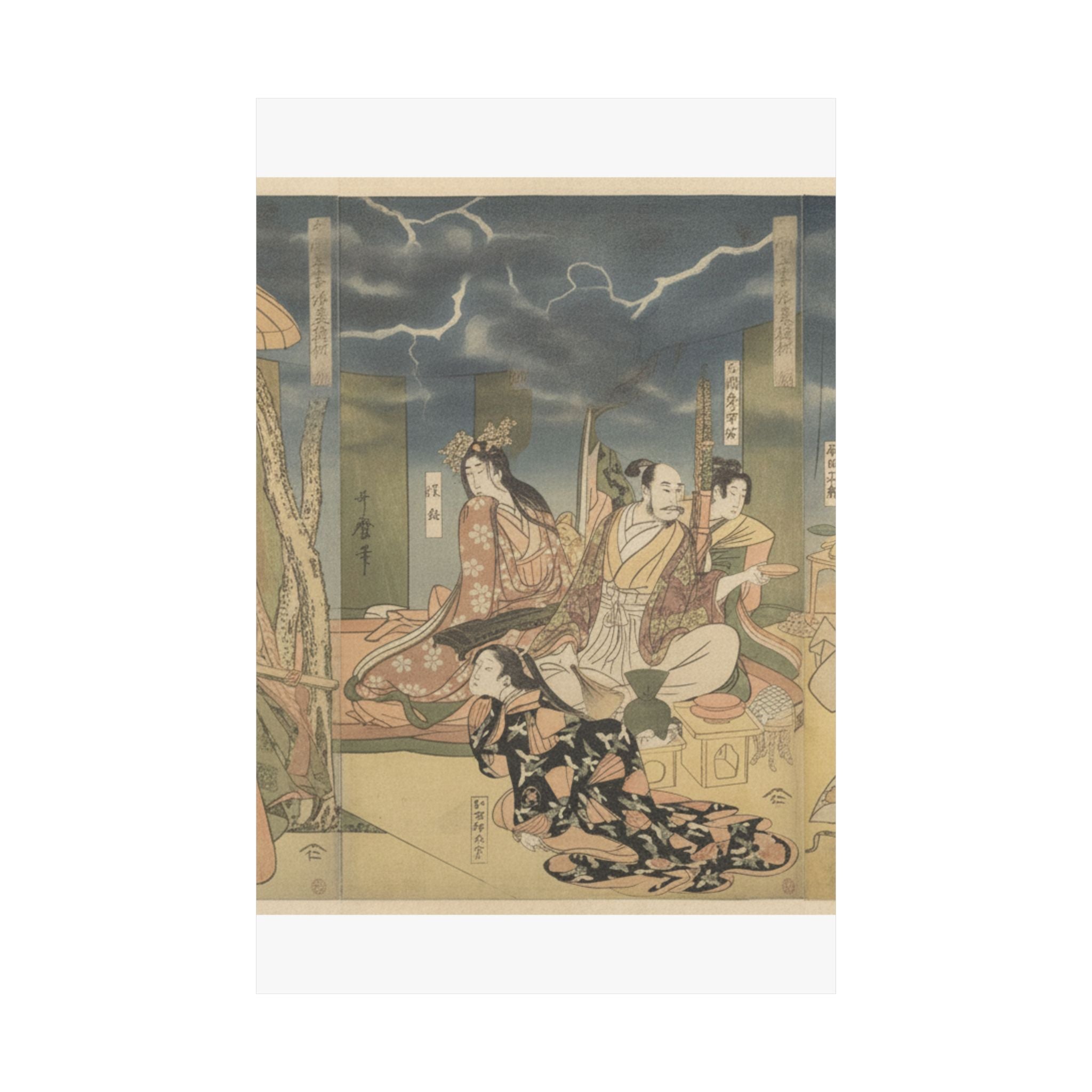 Dramatic Storm — A View Of The Pleasures Of The Taiko And His Five Wives At Rakutō — Matte Poster