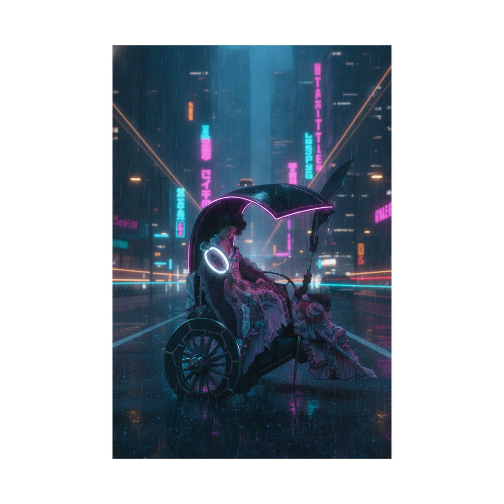 Neon Noir — Lady In A Chariot — Matte Poster