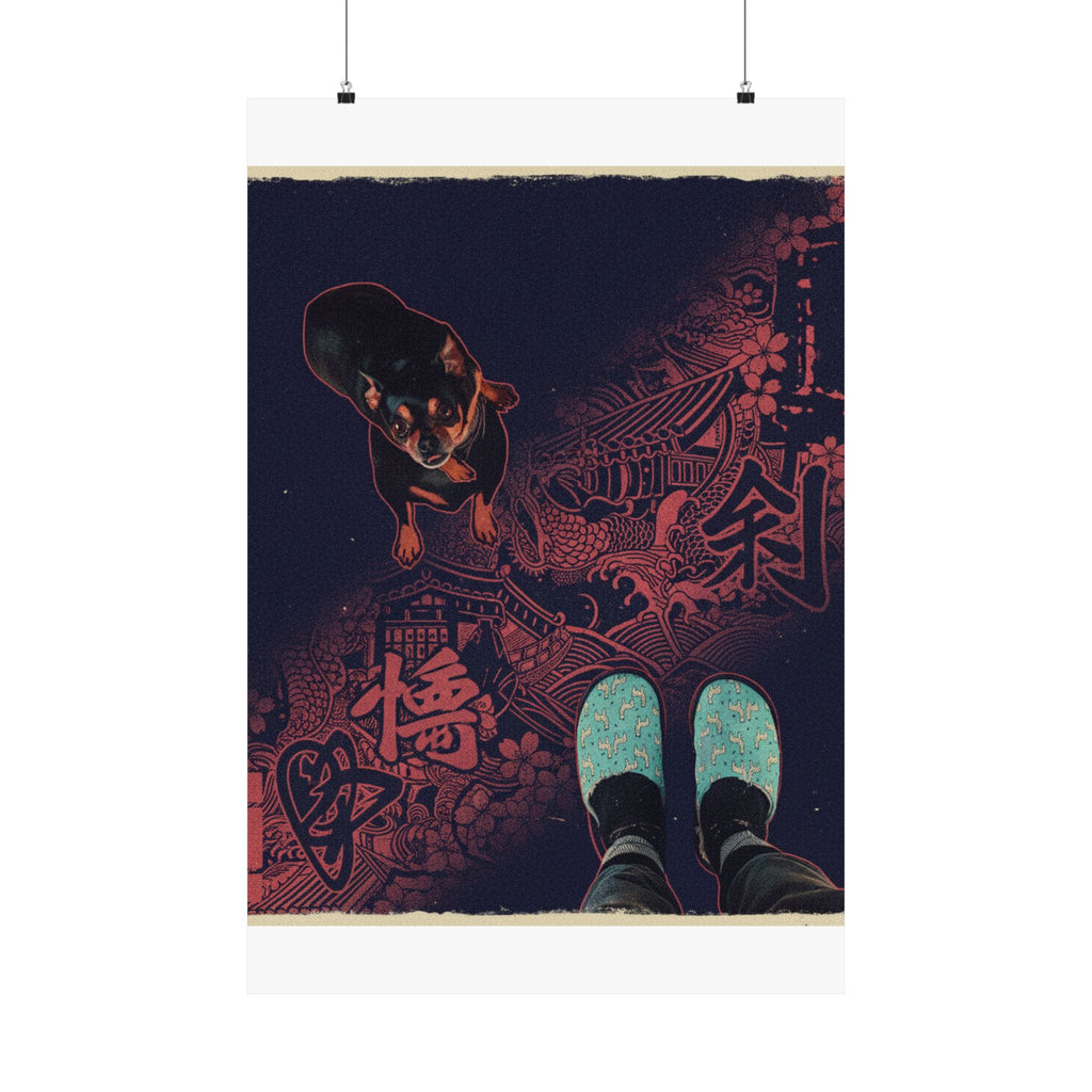 Japanese Street — Dog — Matte Poster