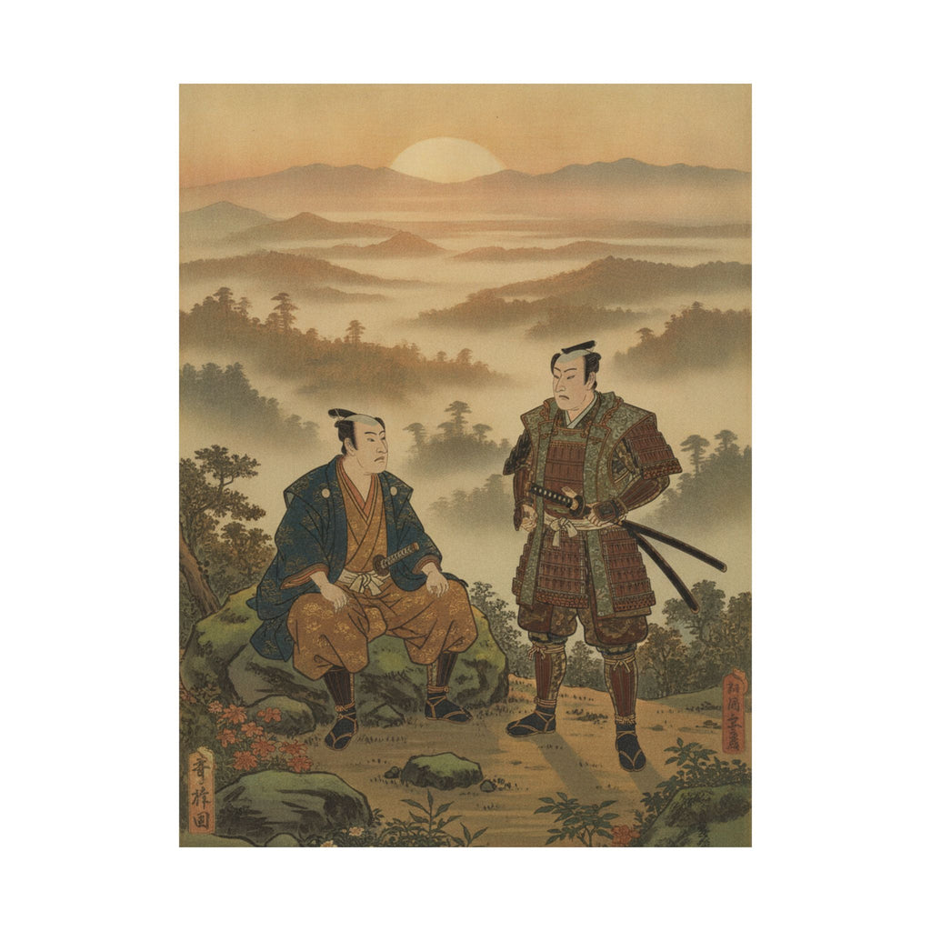 Scenic Nature — A Daimyo Talking To One Of His Retainers — Matte Poster