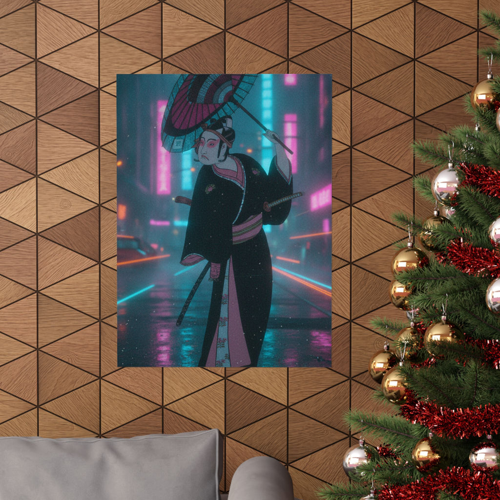 Neon Noir — The Third Ichikawa Yaozo In The Role Of The Otokodate Sukeroku — Matte Poster