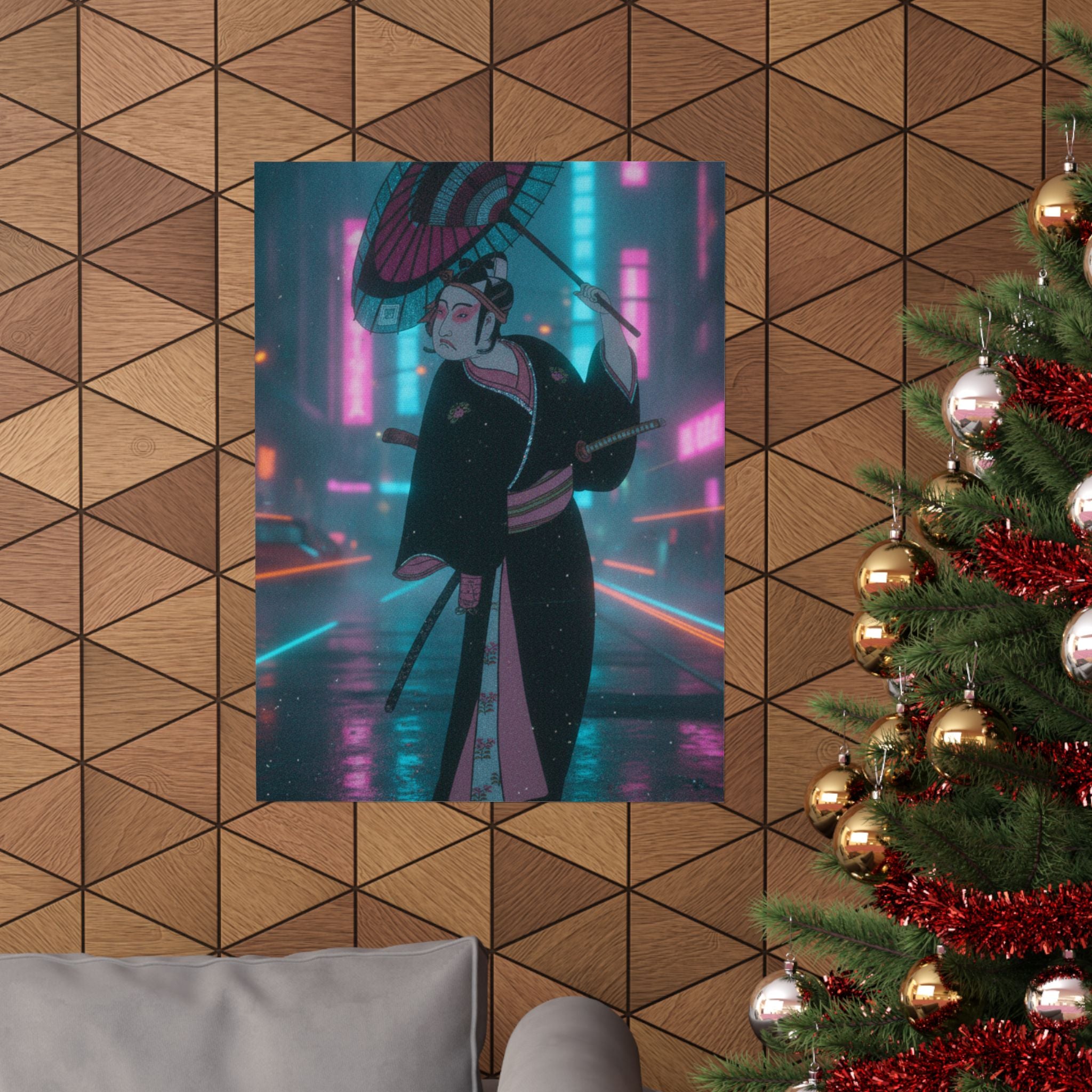 Neon Noir — The Third Ichikawa Yaozo In The Role Of The Otokodate Sukeroku — Matte Poster