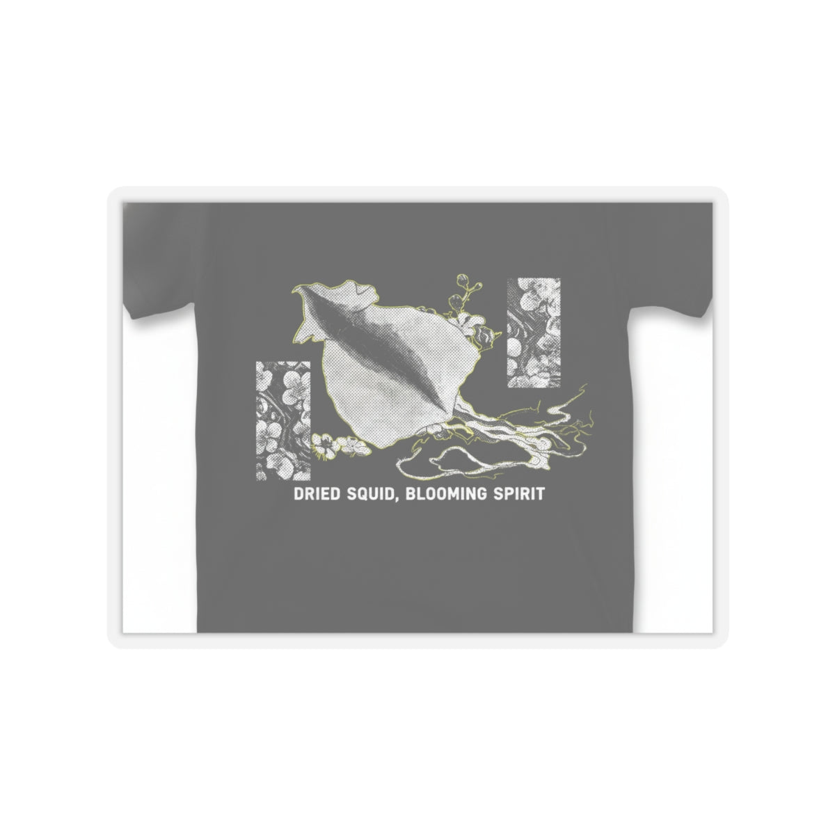 Streetwear Collage — Dried Cuttle-Fish And Plum Blossoms — Kiss-Cut Sticker