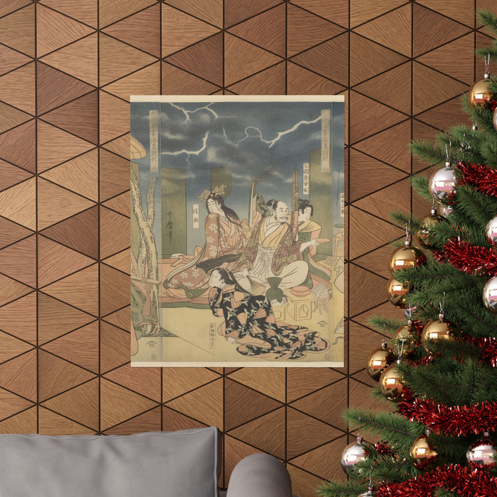 Dramatic Storm — A View Of The Pleasures Of The Taiko And His Five Wives At Rakutō — Matte Poster