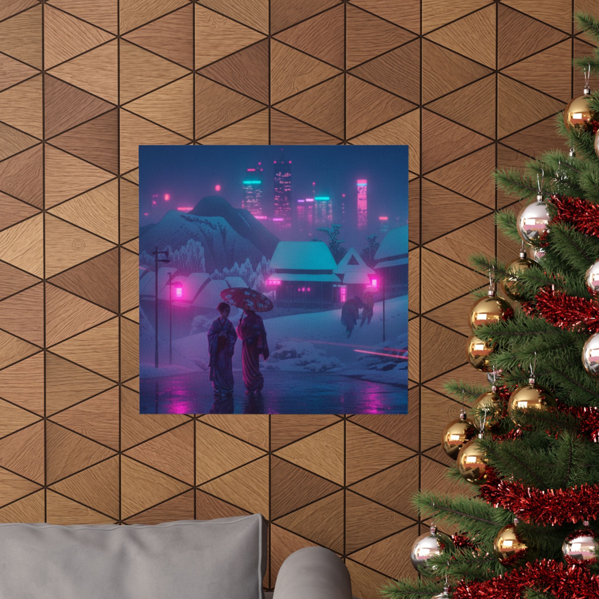 Neon Noir — Evening Snow — Matte Poster