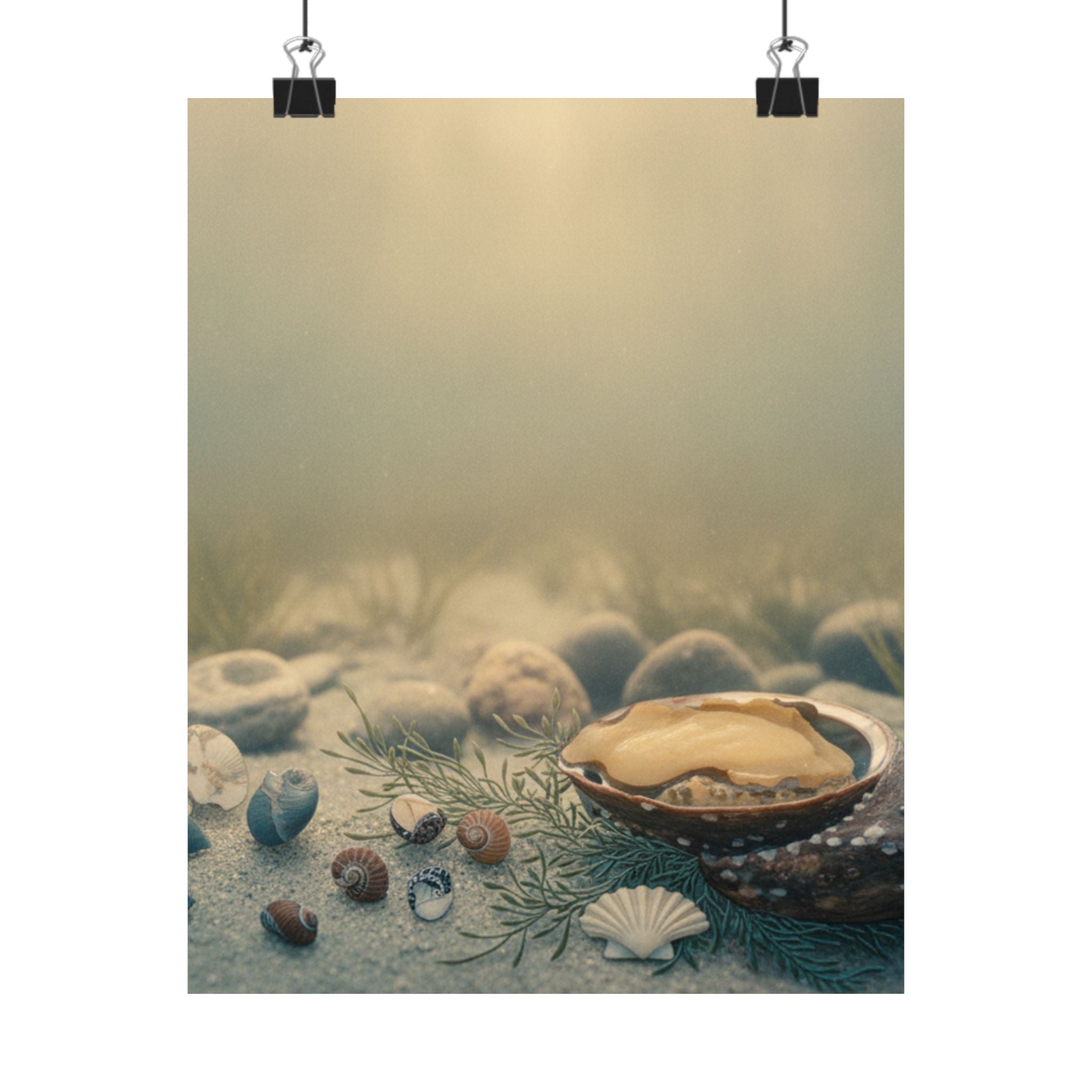 Scenic Nature — Shells Under Water — Matte Poster