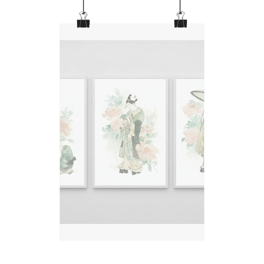 Watercolor — Tripytych Of Young Men — Matte Poster