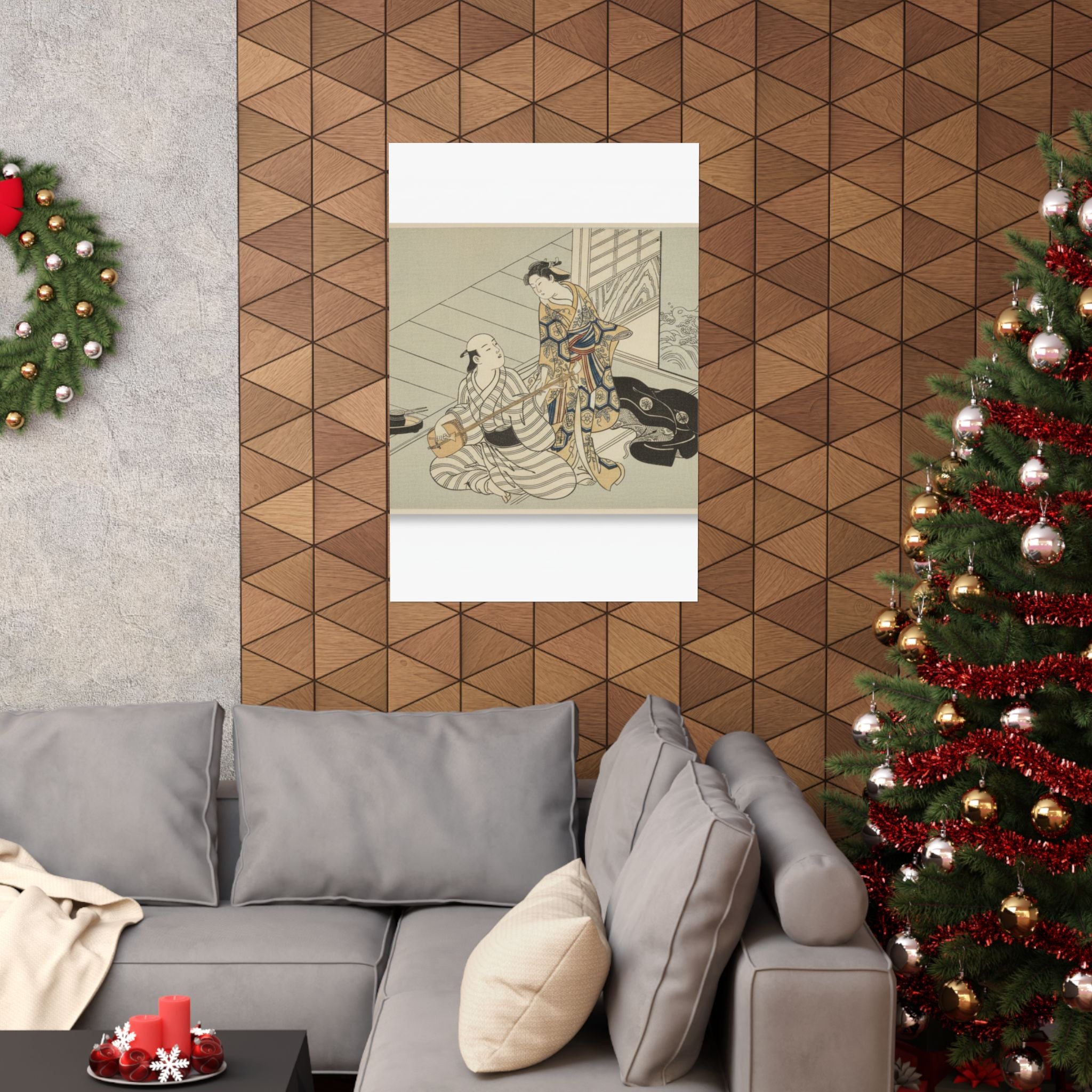 Ecommerce Main — Lady Interrupting Her Lover, Who Is Playing The Shamisen — Matte Poster