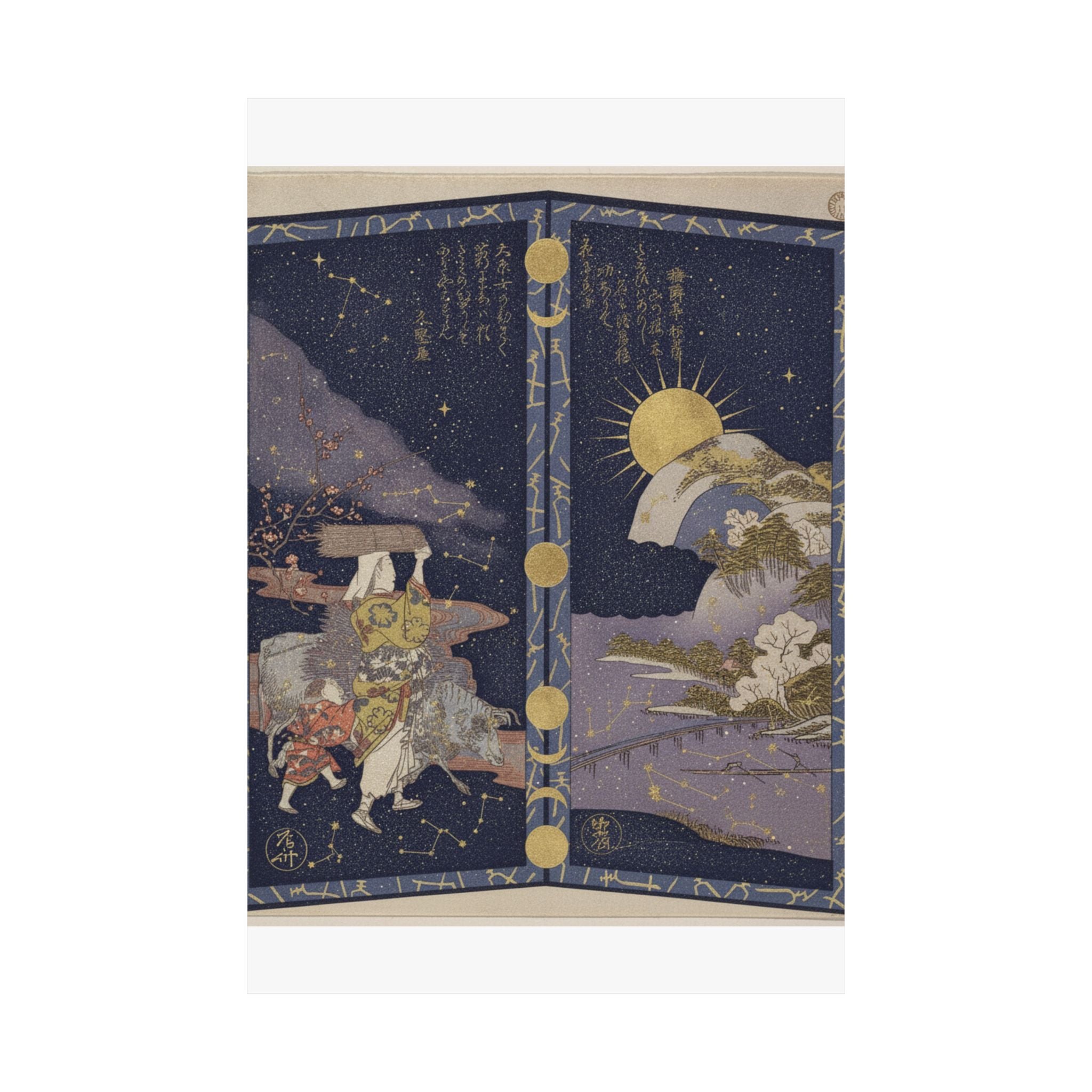 Celestial — Surimono In Shape Of Small Twofold Screen — Matte Poster