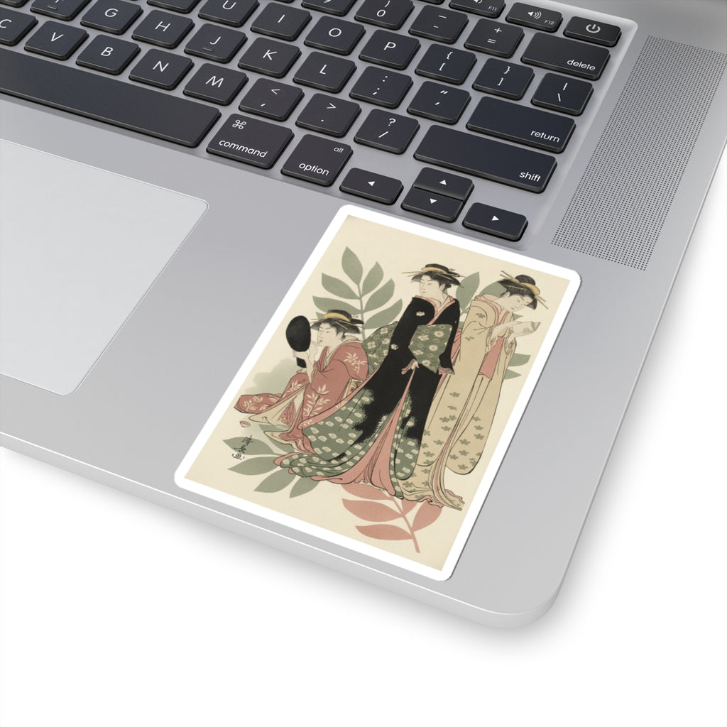Botanical — Three Geishas Of Tachibana Street In Their Room — Kiss-Cut Sticker