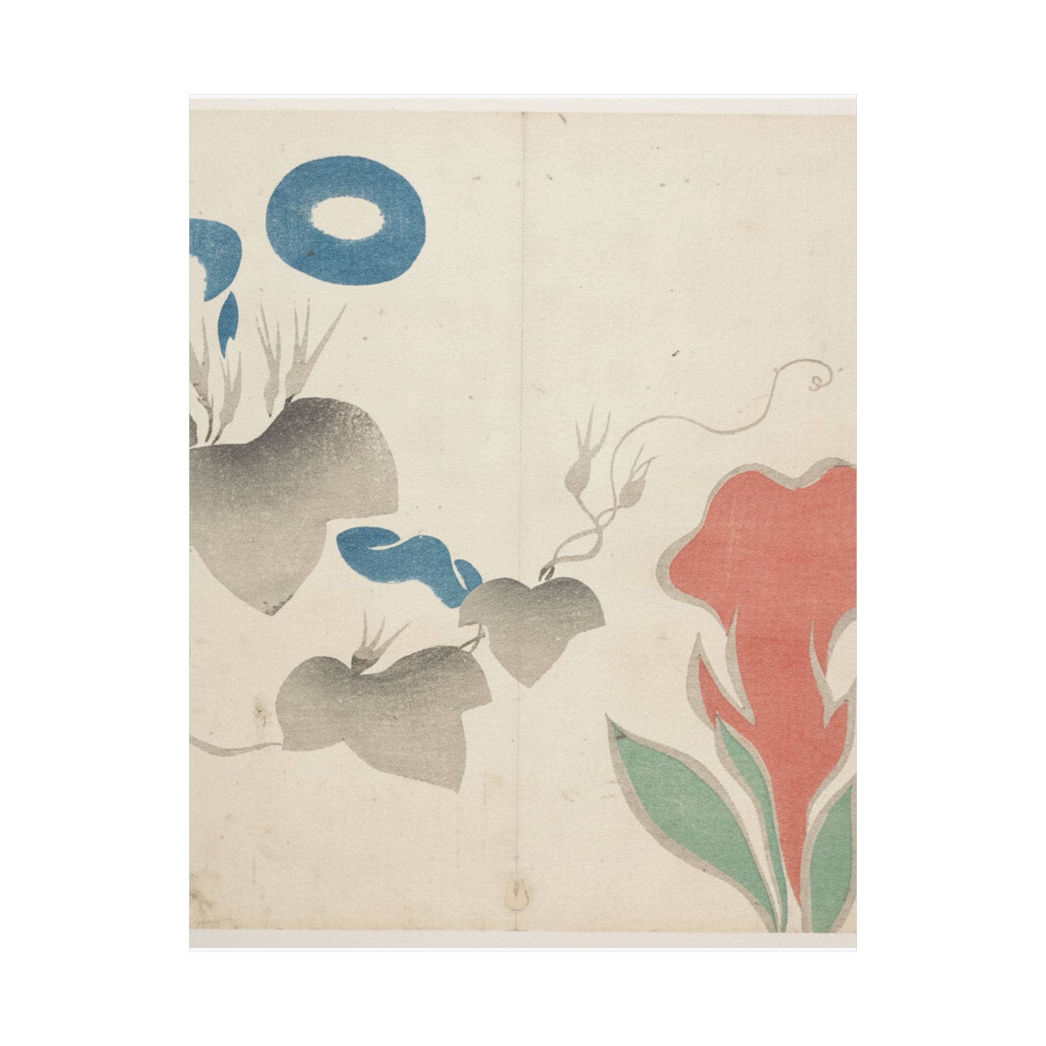 Watercolor — Design Of Morning–Glory And Other Flowers — Matte Poster