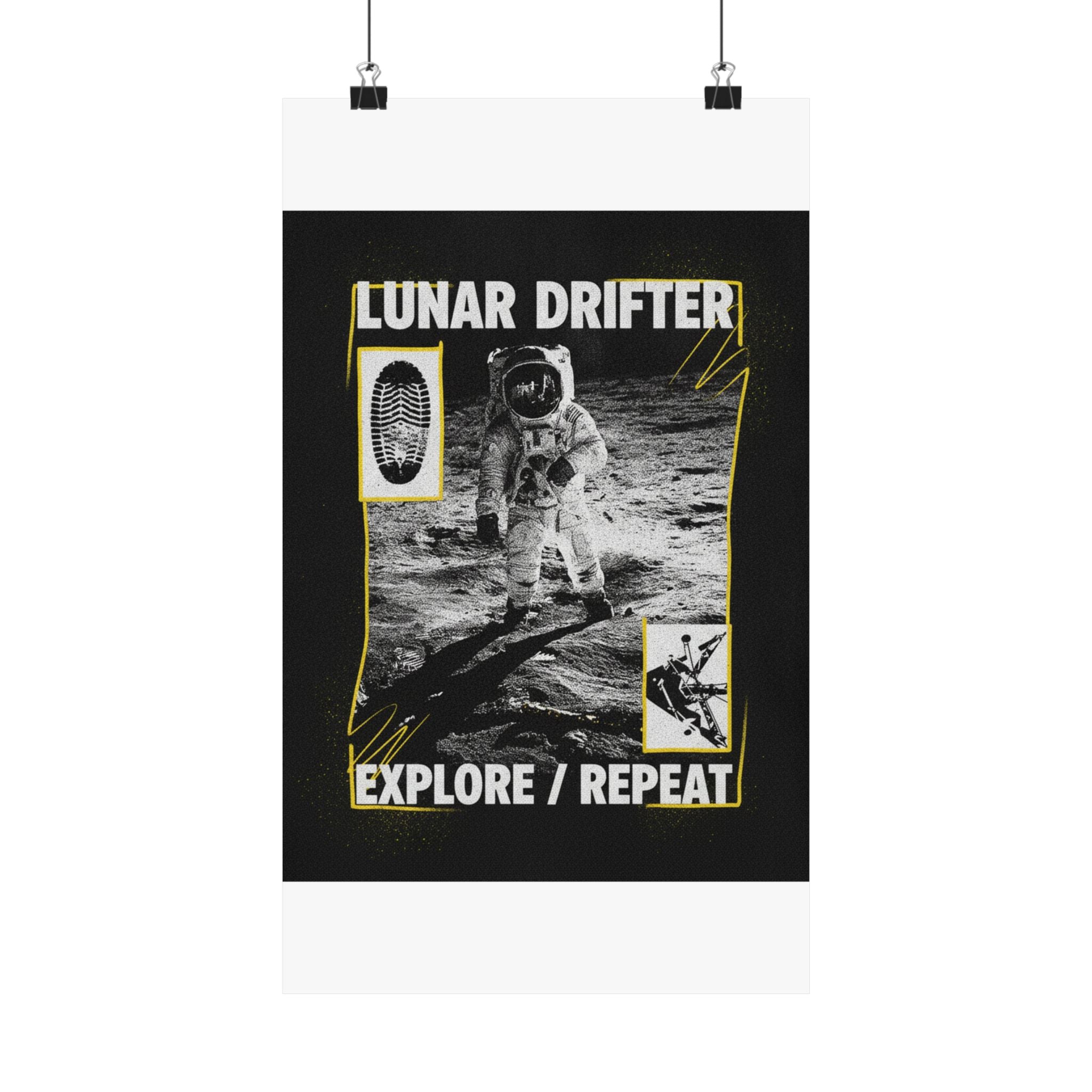 Lunar Drifter Explore / Repeat Astronaut Streetwear Poster