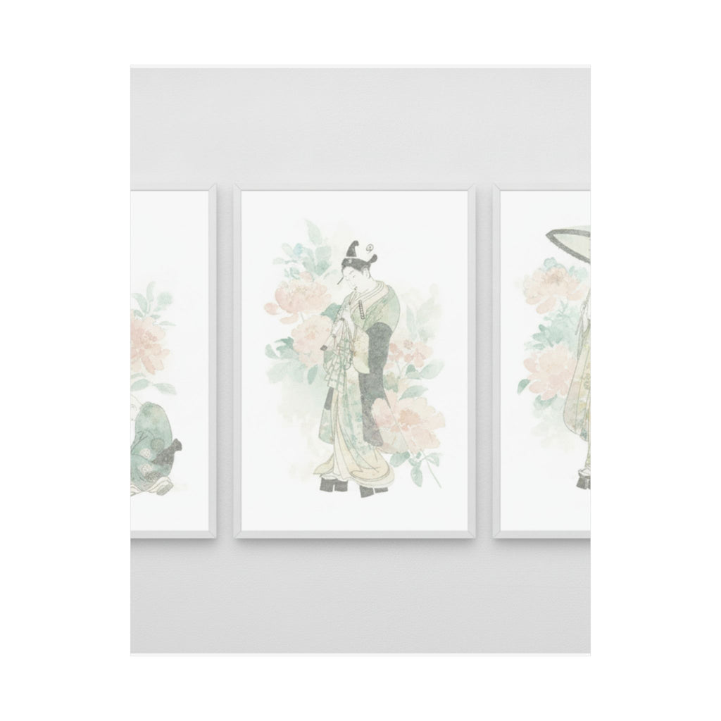 Watercolor — Tripytych Of Young Men — Matte Poster