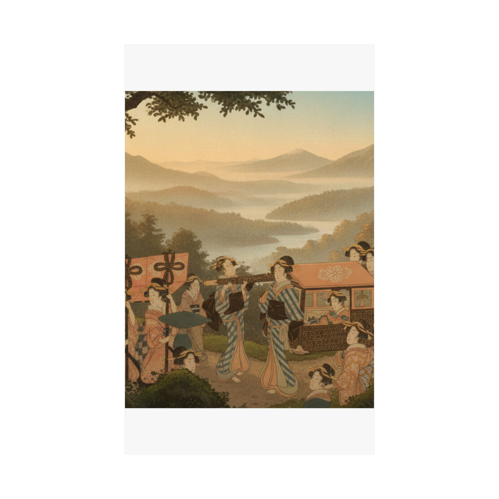 Scenic Nature — Promenade Of Famous Beauty Escorted By Many Female Attendants — Matte Poster