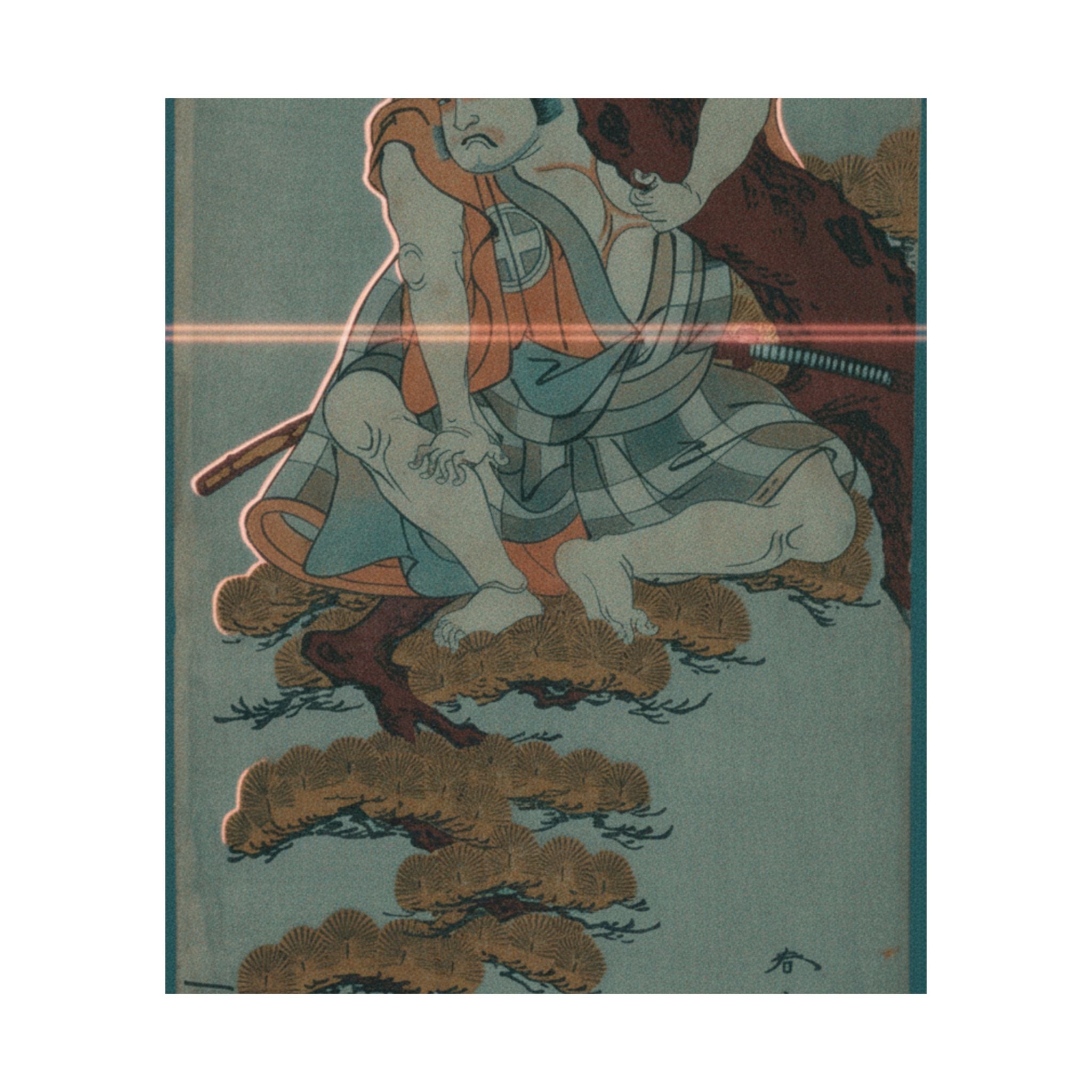 Cinematic — The Actor Otani Hiroemon Iii Watching From The Branches Of A Pine Tree Overhangi — Matte Poster
