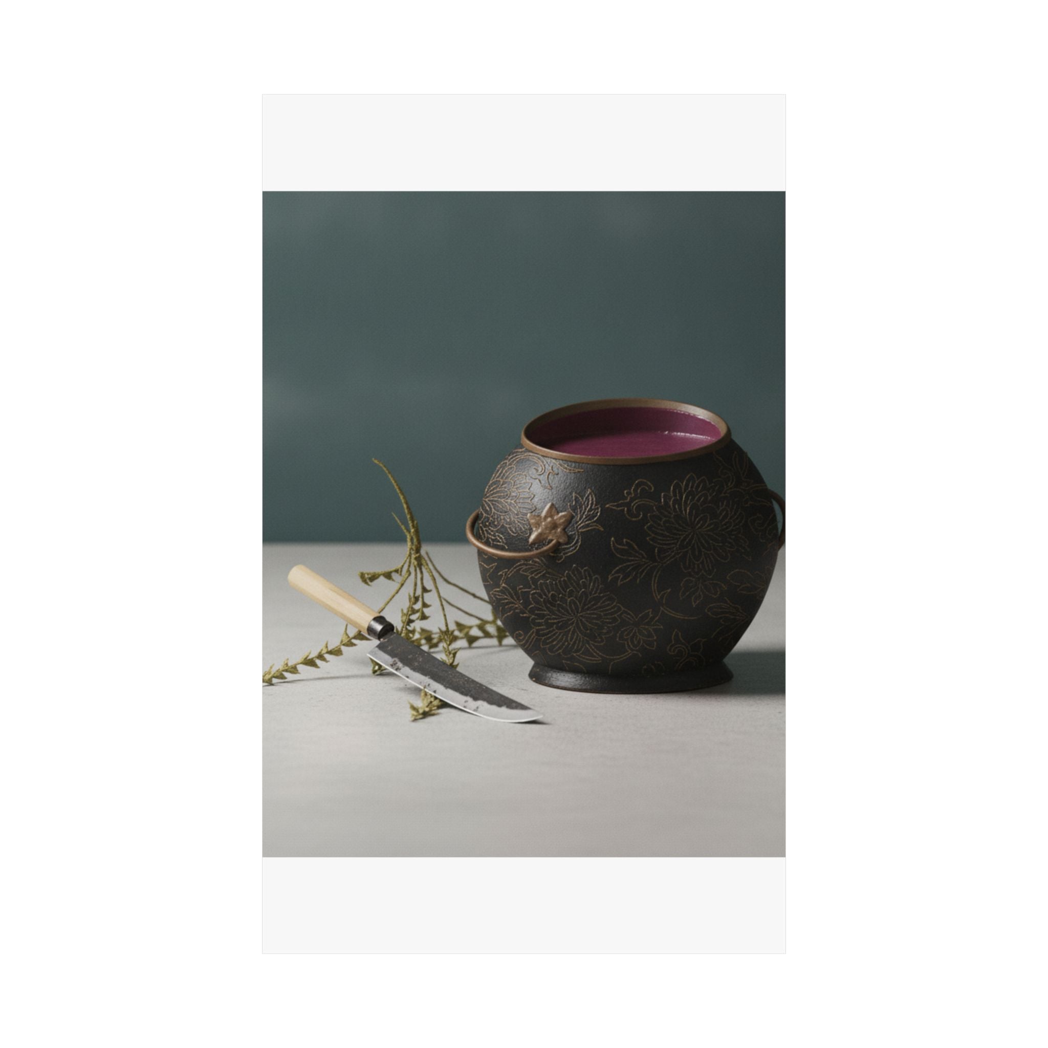 Product Marketing — Vase And Kitchen Knife — Matte Poster
