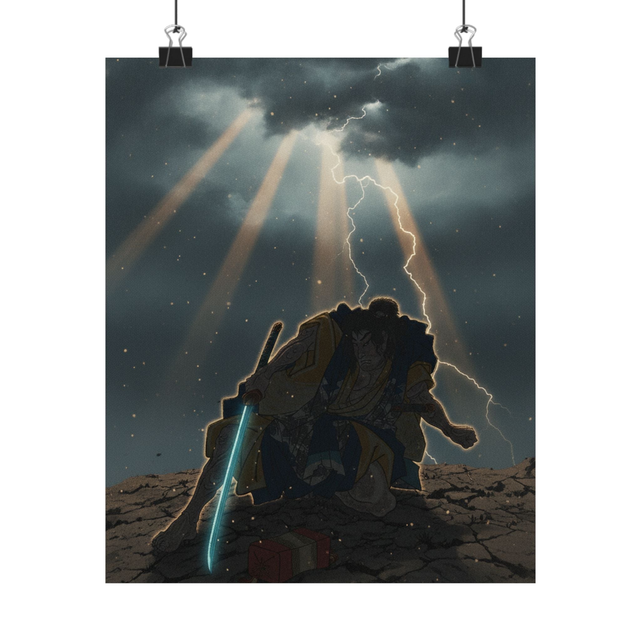 Dramatic Storm — “‘A Molted Cicada Shell’ (Utsusemi): Soga Gorō Tokimune,” From The Series Scenes — Matte Poster