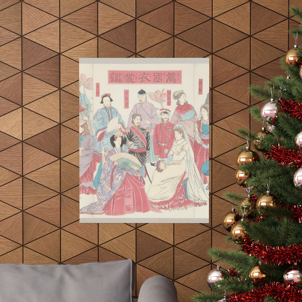 Watercolor — Mirror Of National Costumes Of All Nations  (Bankoku Ishō Kagami) — Matte Poster