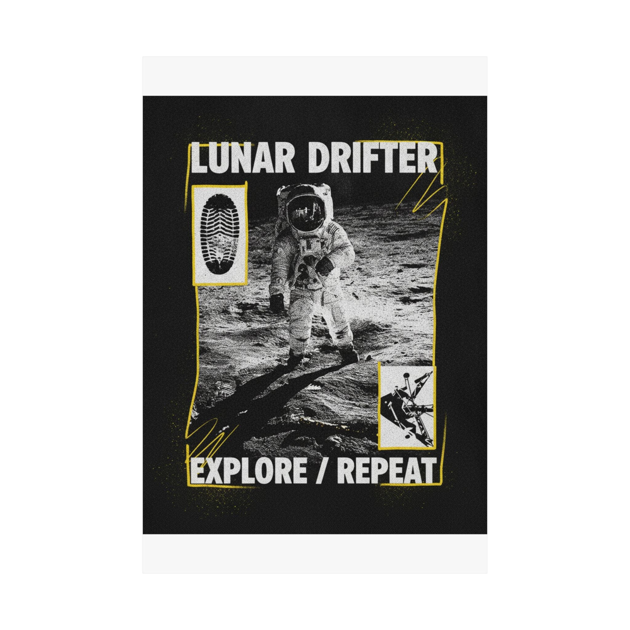 Lunar Drifter Explore / Repeat Astronaut Streetwear Poster