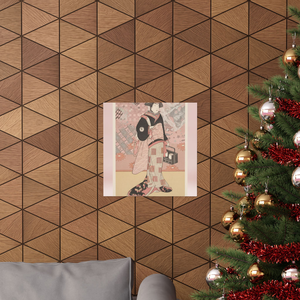 Product Marketing — The Actor Iwai Hanshiro Iv As A Woman In A Black Kimono — Matte Poster