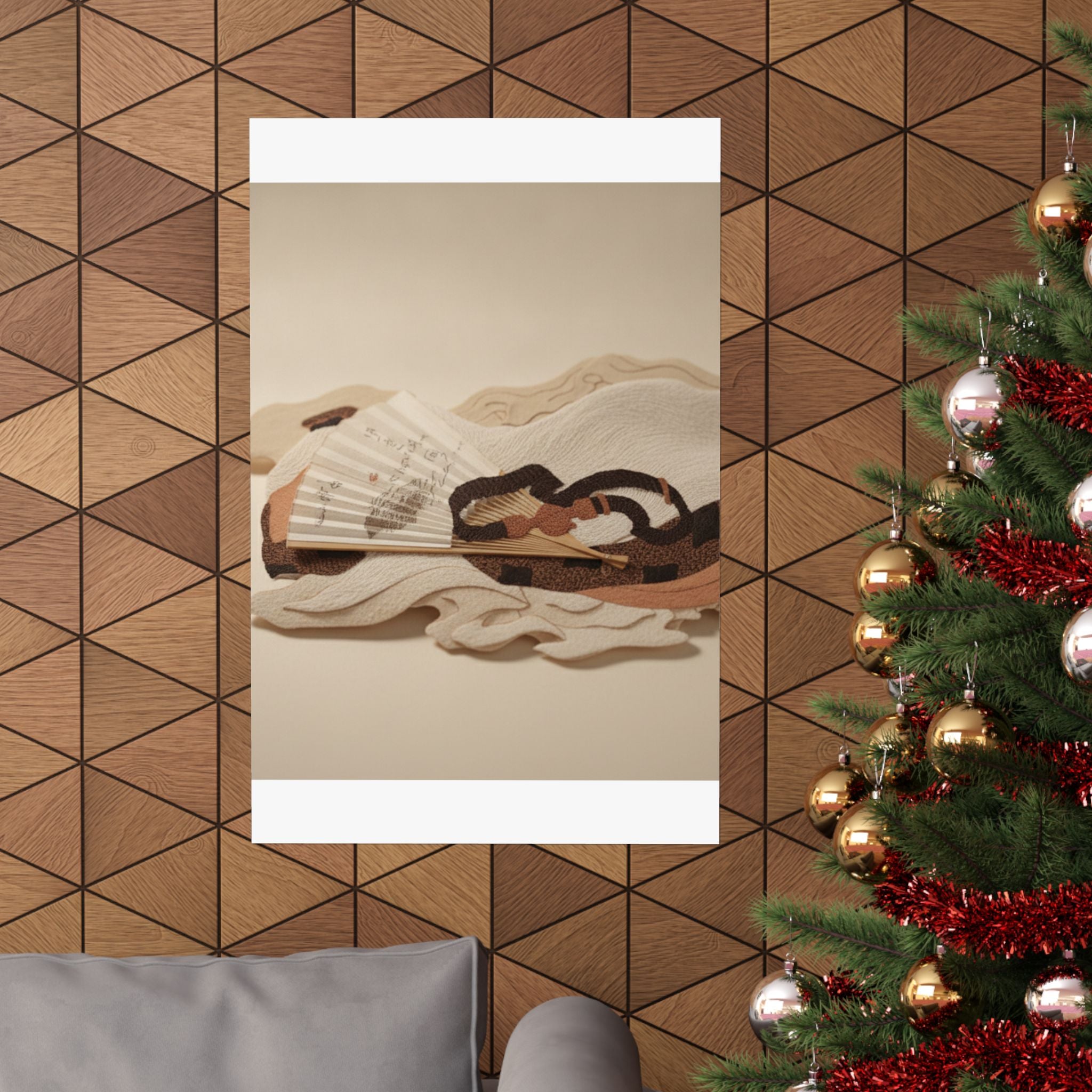 Product Marketing — Belt And Fan On A Piece Of Cloth — Matte Poster