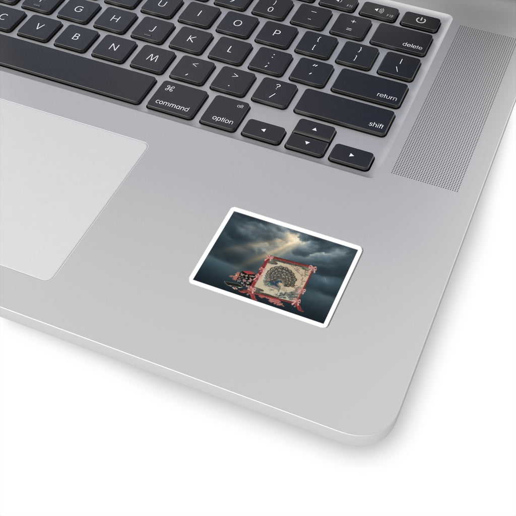 Dramatic Storm — Screen And Lady'S Work-Box — Kiss-Cut Sticker