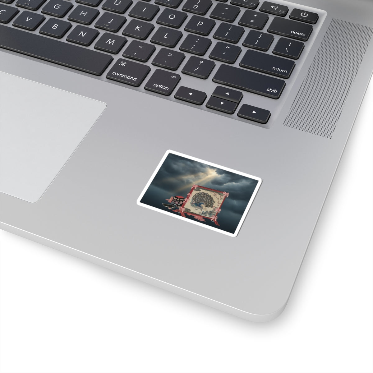 Dramatic Storm — Screen And Lady'S Work-Box — Kiss-Cut Sticker