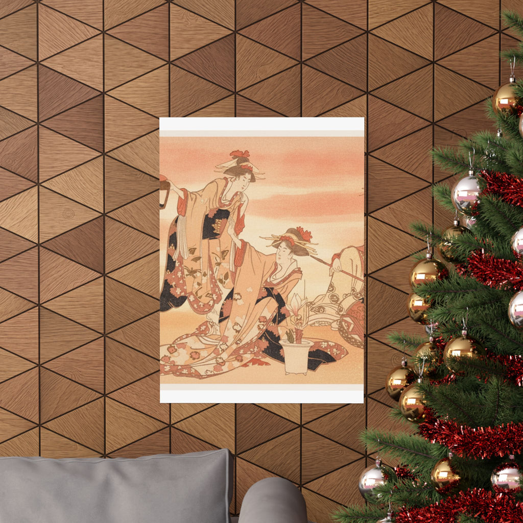 Southern Sunset — Three Young Ladies Visiting Together — Matte Poster