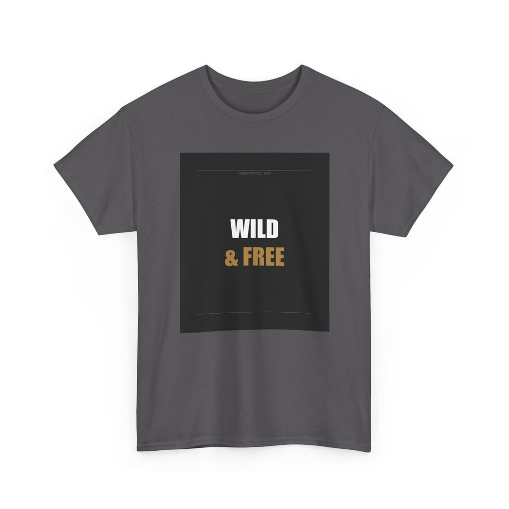 Wild & Free Two-Tone Minimal Typography Graphic Tee