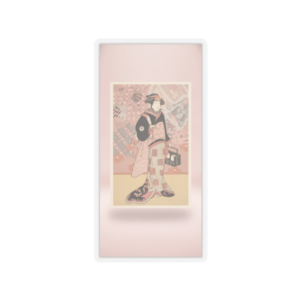 Product Marketing — The Actor Iwai Hanshiro Iv As A Woman In A Black Kimono — Kiss-Cut Sticker