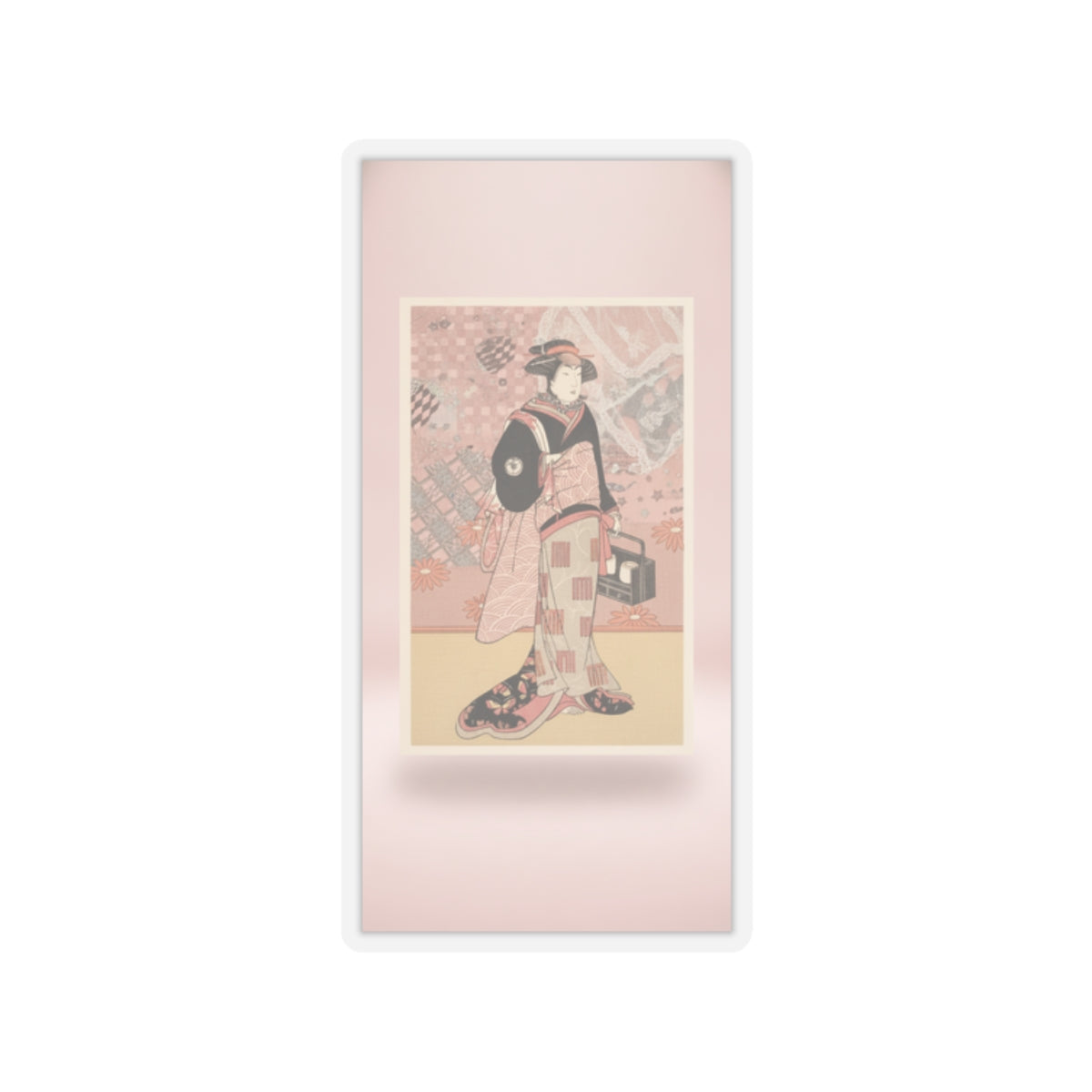 Product Marketing — The Actor Iwai Hanshiro Iv As A Woman In A Black Kimono — Kiss-Cut Sticker