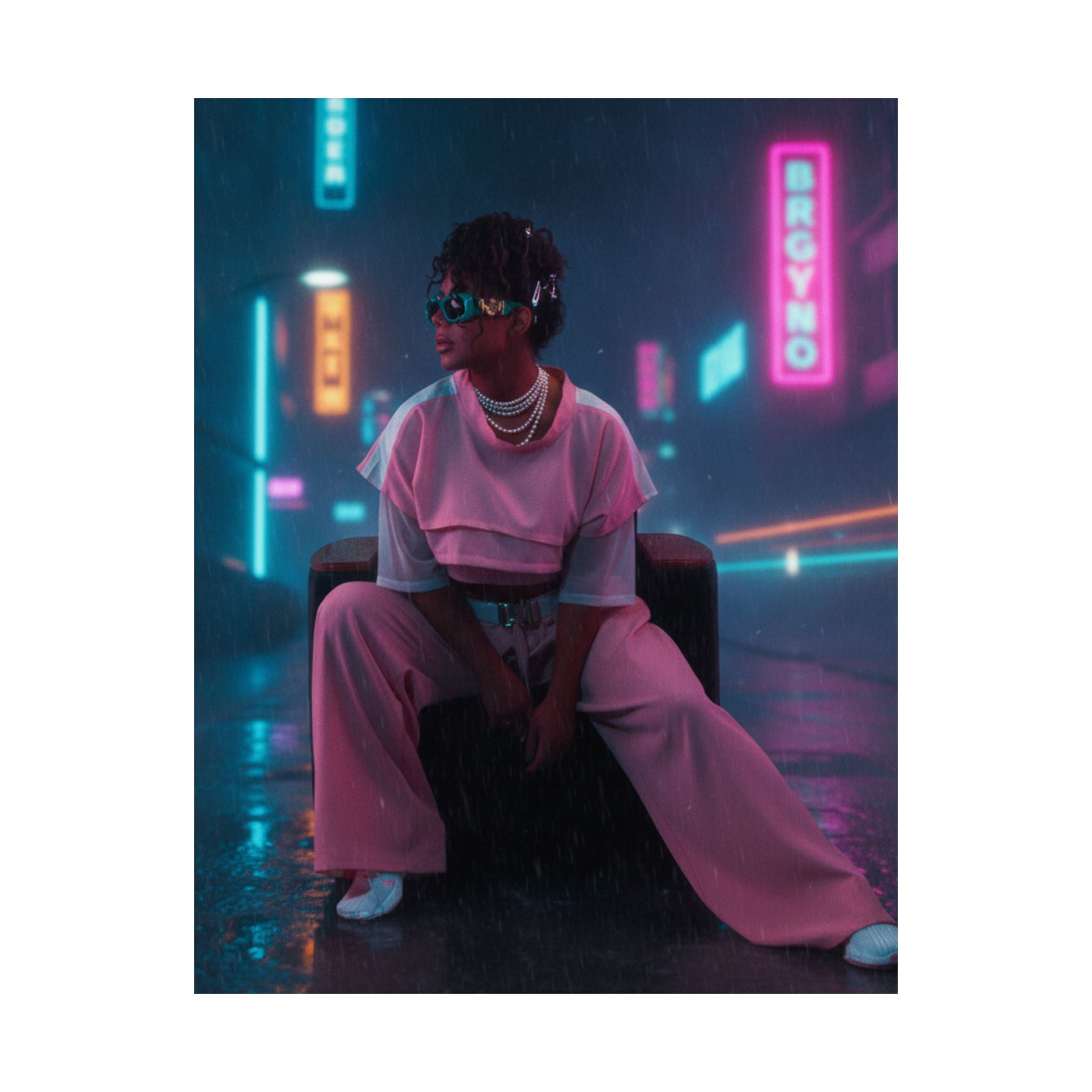 Neon Noir — Person — Matte Poster