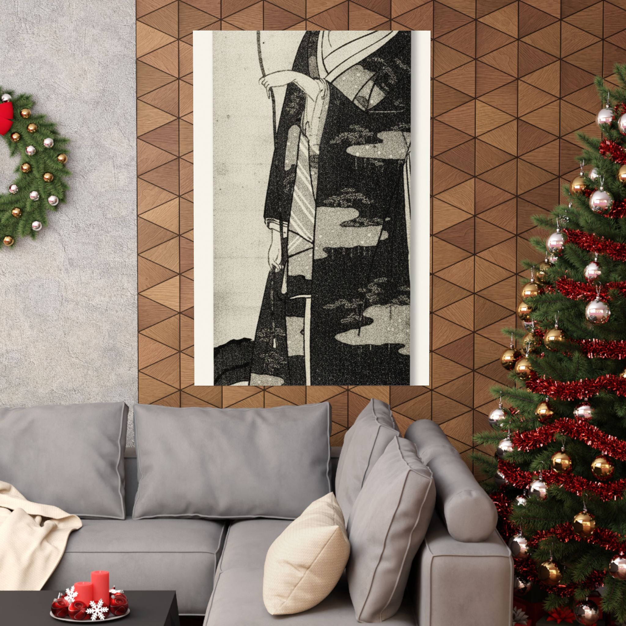 Ecommerce Main — A Woman Playing With A Monkey Which Has Climbed A Tree — Matte Poster