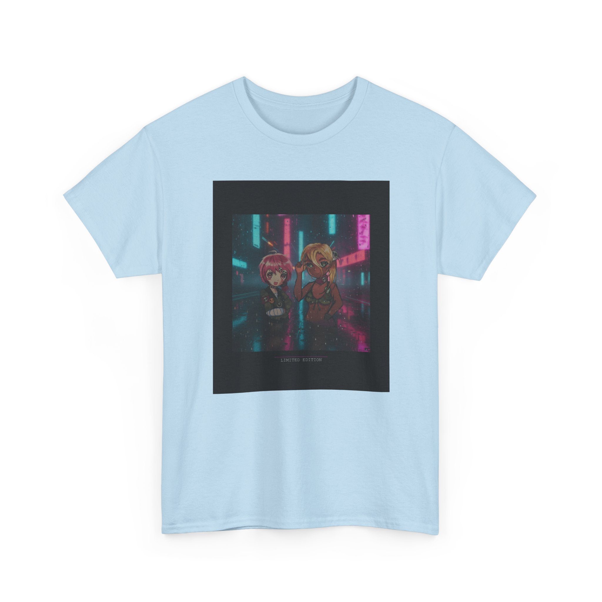 Neon Alley Anime Duo Cyberpunk Night Graphic Tee