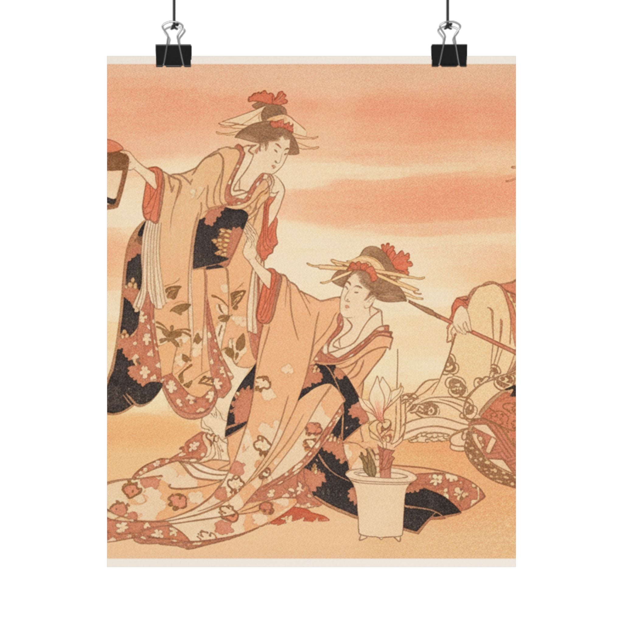 Southern Sunset — Three Young Ladies Visiting Together — Matte Poster