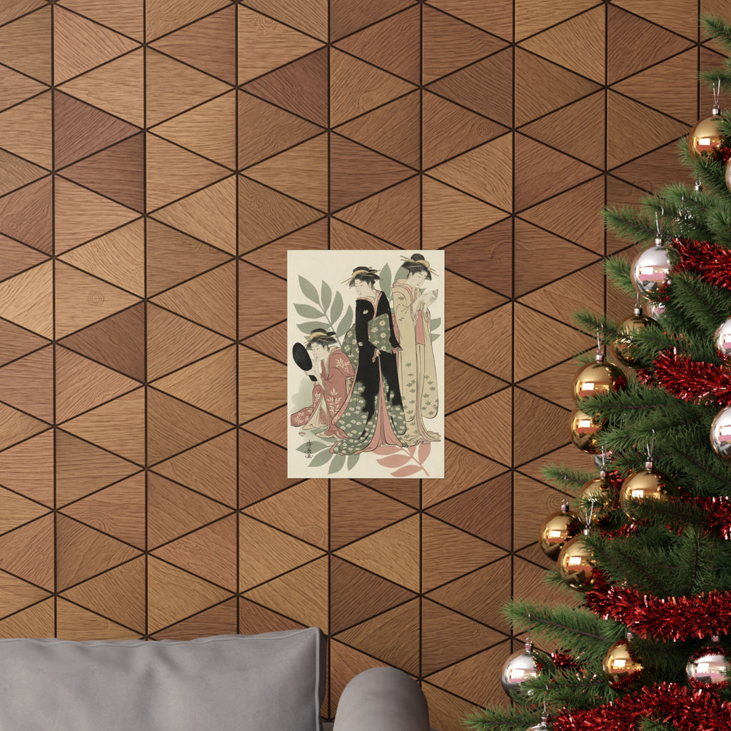 Botanical — Three Geishas Of Tachibana Street In Their Room — Matte Poster