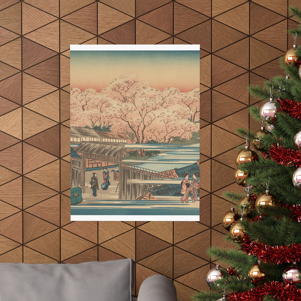 Scenic Nature — Morning Cherries At Yoshiwara — Matte Poster