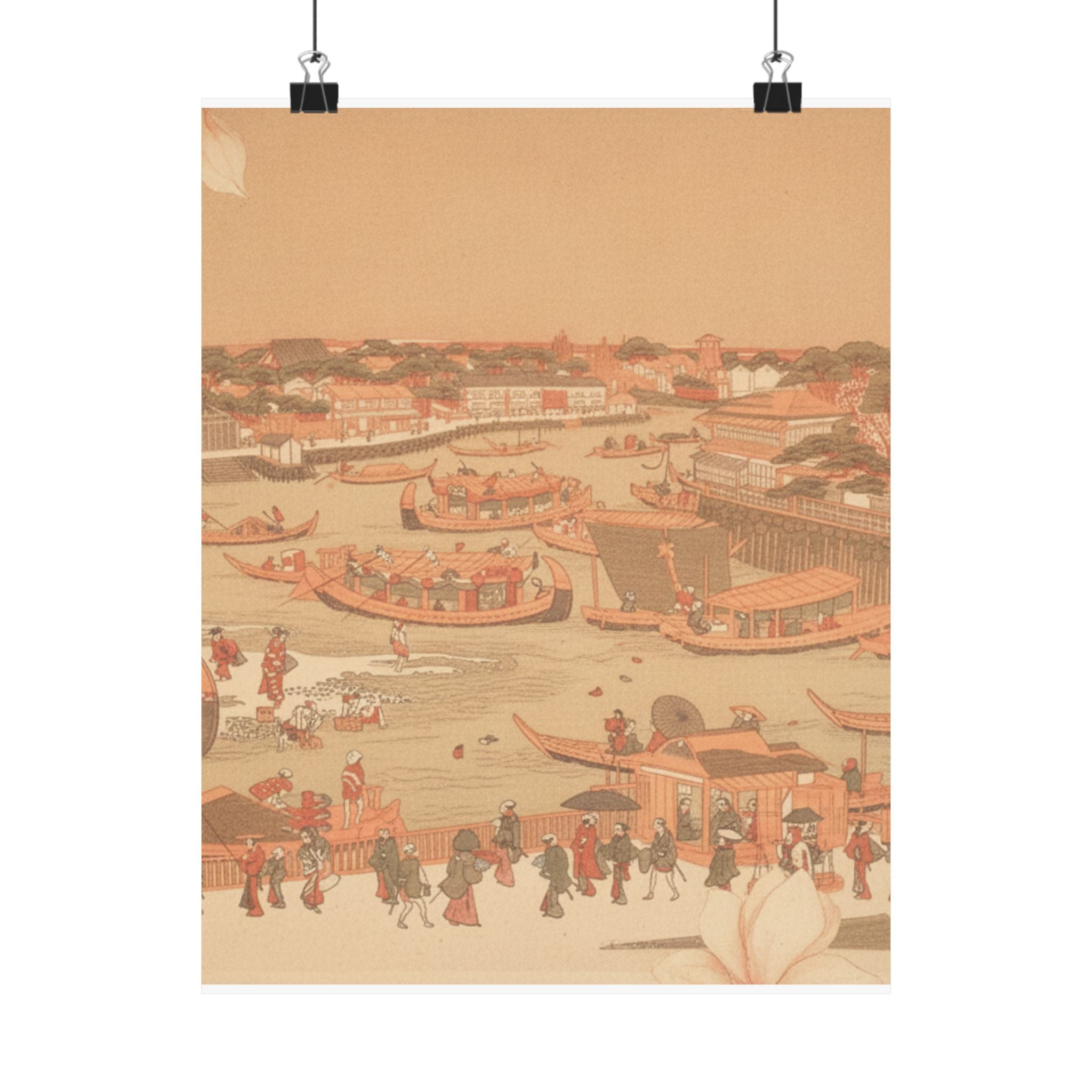 Southern Sunset — New Great Bridge At Naka Zu In Edo — Matte Poster