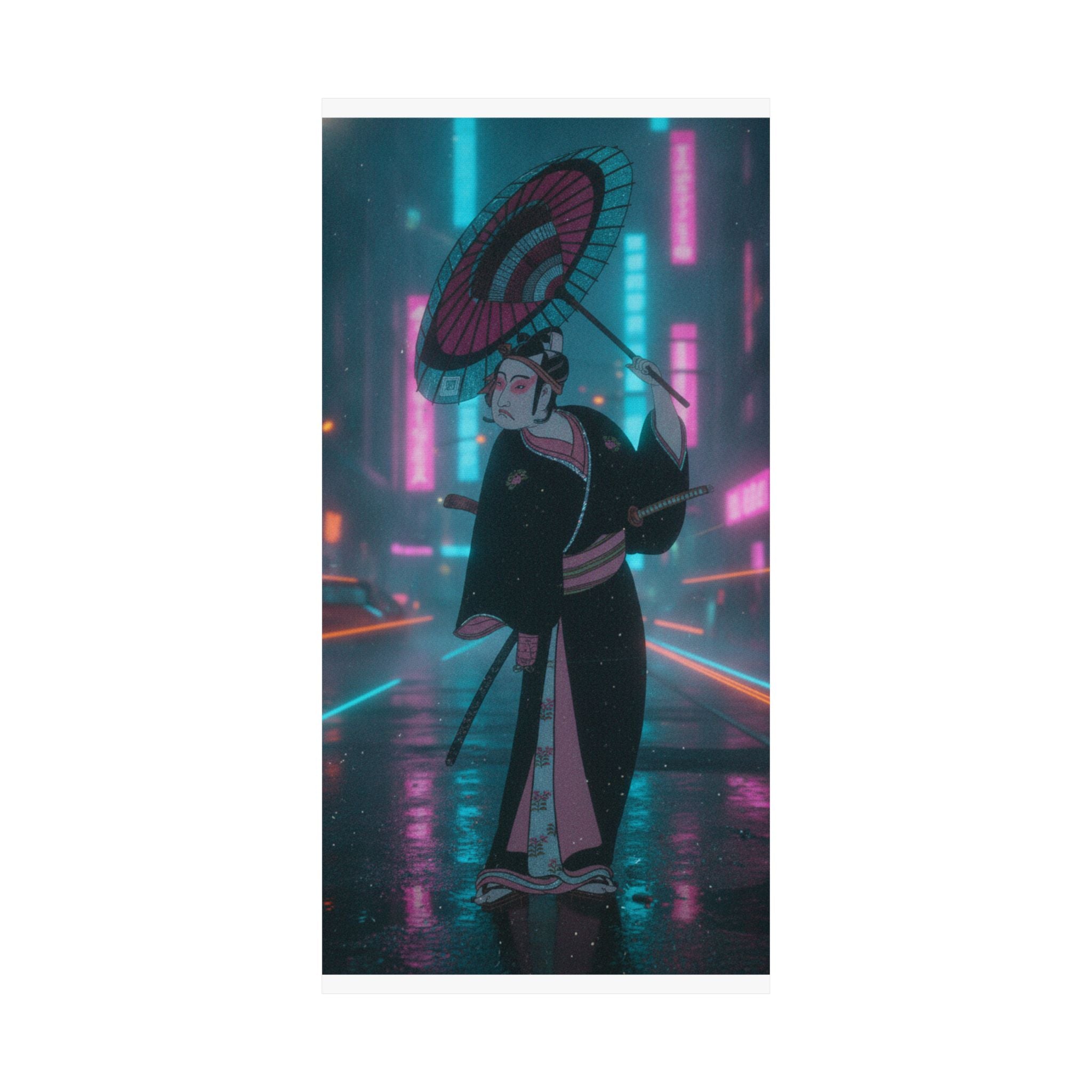 Neon Noir — The Third Ichikawa Yaozo In The Role Of The Otokodate Sukeroku — Matte Poster