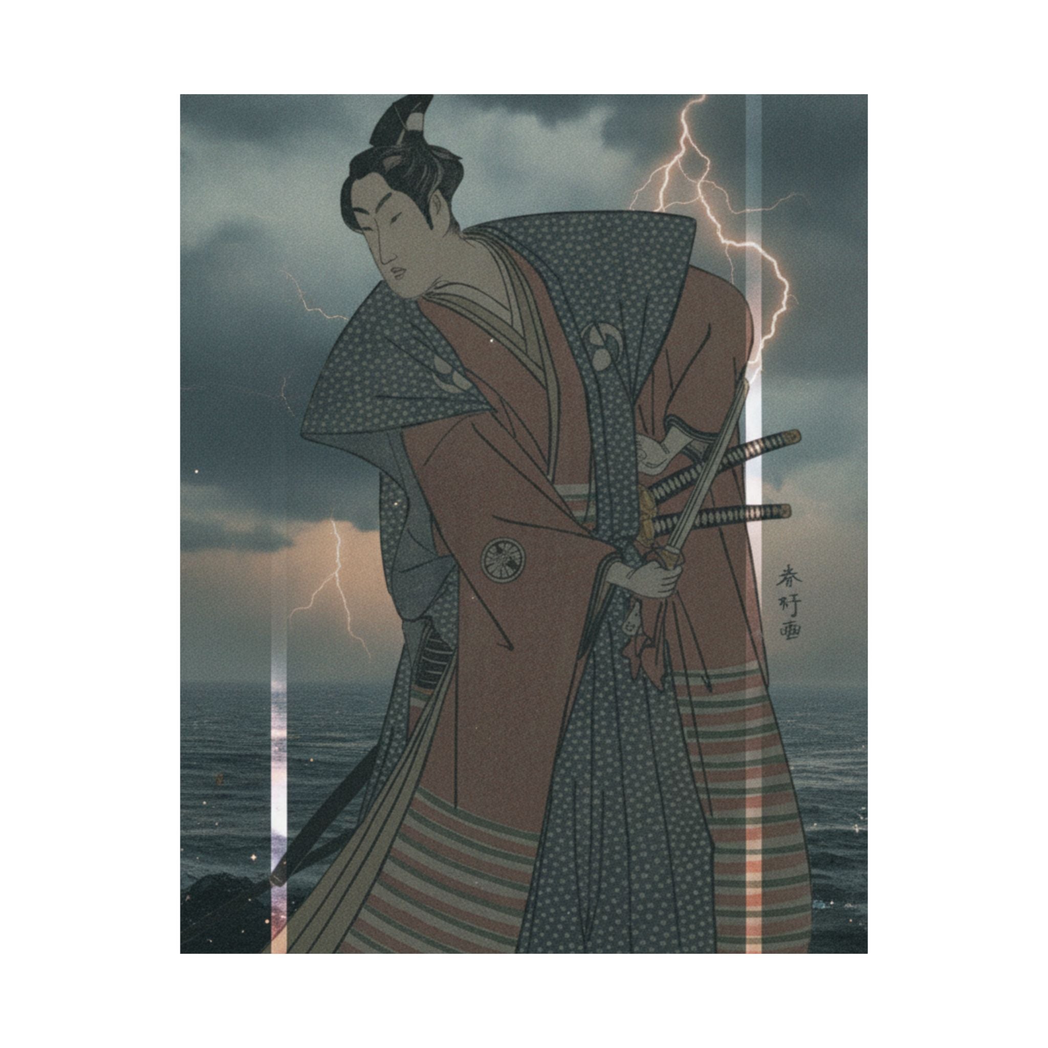 Dramatic Storm — The Third Segawa Kikunojo In The Role Of Oboshi Rikiya — Matte Poster