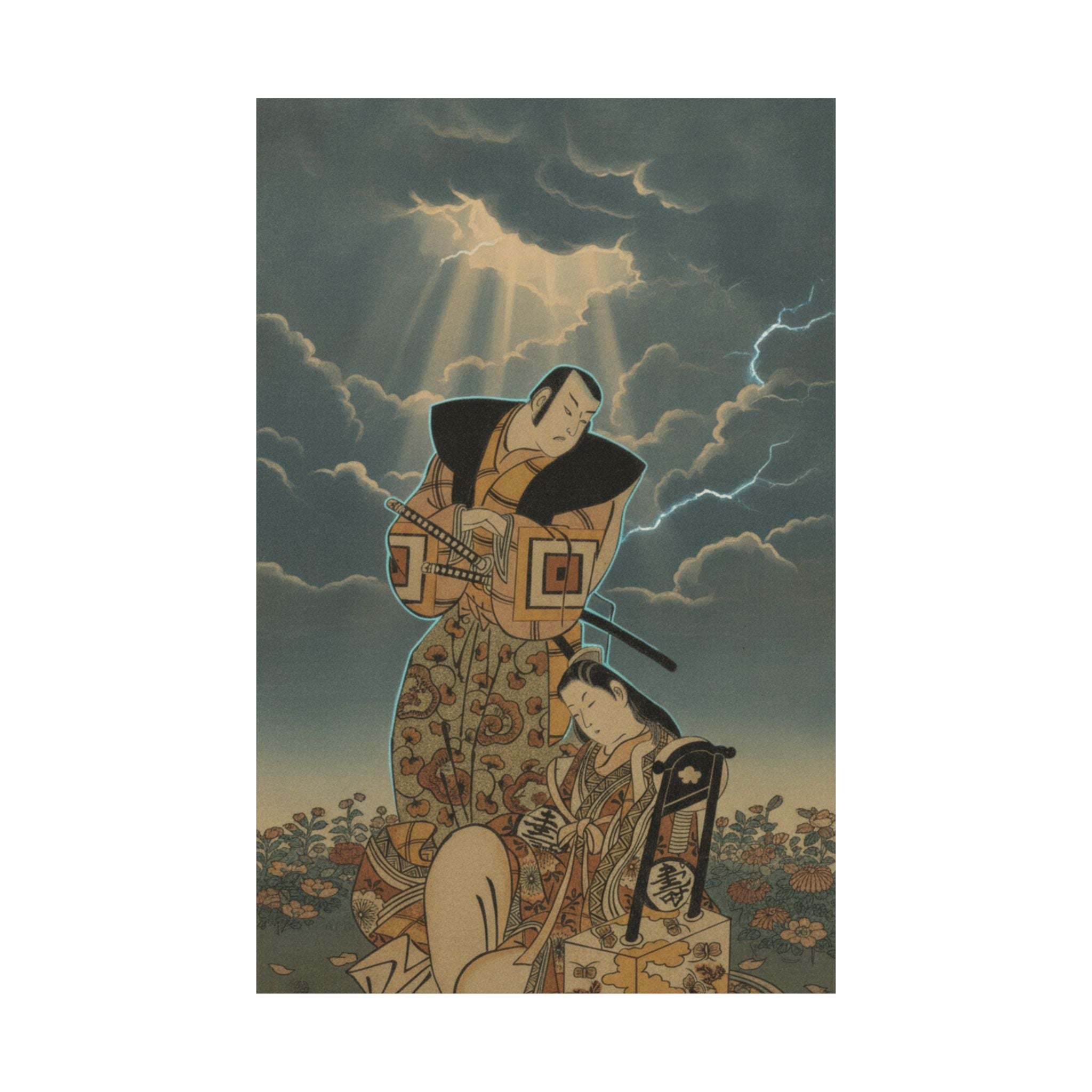Dramatic Storm — The Actor, Ichikawa Danjuro I, 1660–1704 As A Woman In Unidentified Role — Matte Poster