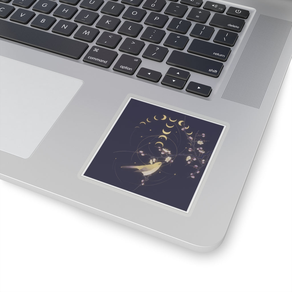 Celestial — New Moon; Nightingale On A Plum Branch — Kiss-Cut Sticker