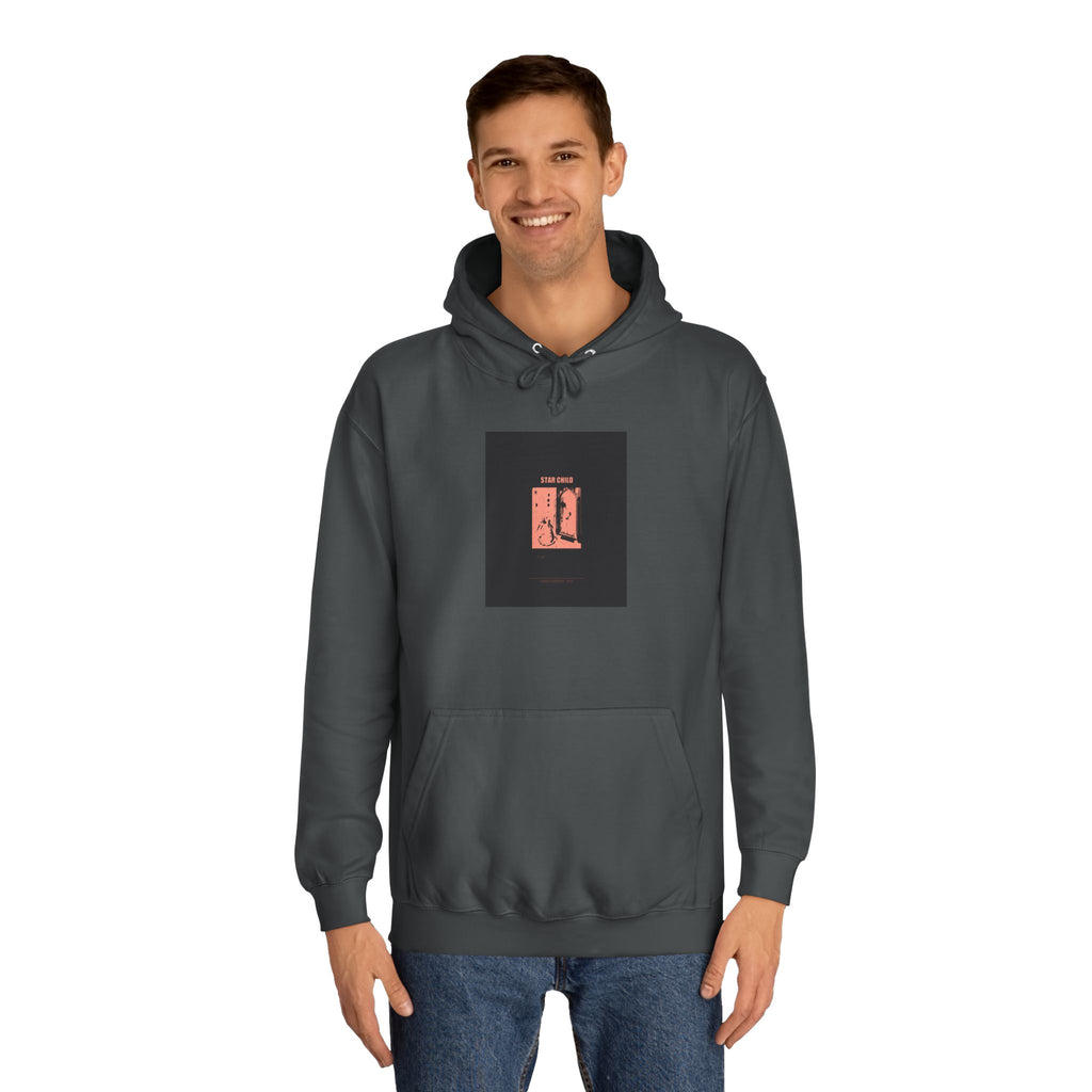 STAR CHILD Coral Duotone Poster Print Pullover Hoodie