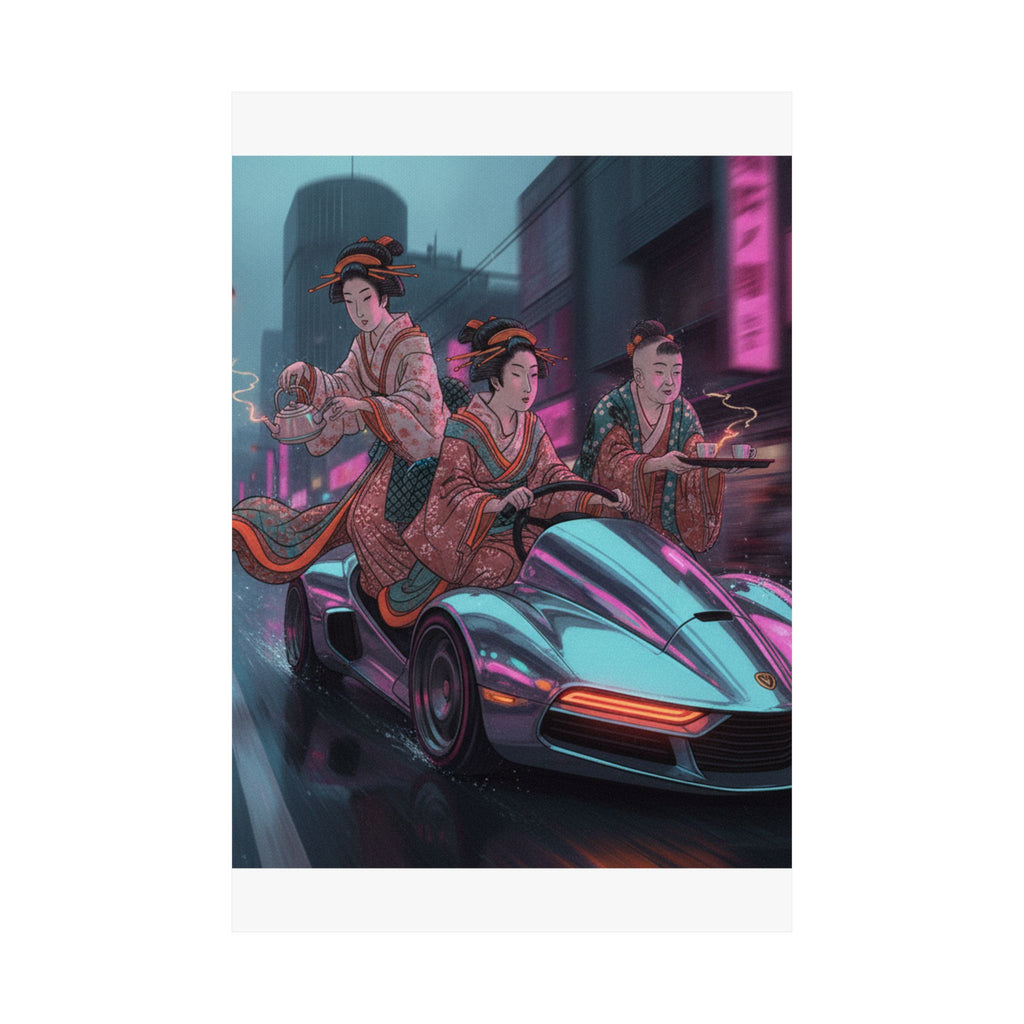 Fast Furious — Two Young Ladies Having Tea Attended By Elderly Servant — Matte Poster