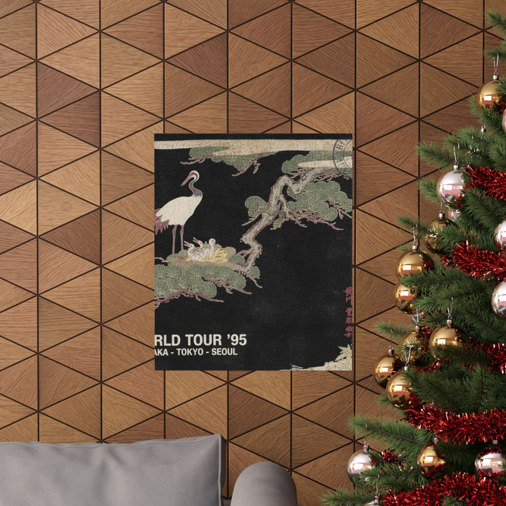 Vintage Bootleg — Crane And Their Young In Their Nest In The Branches Of A Pine-Tree — Matte Poster